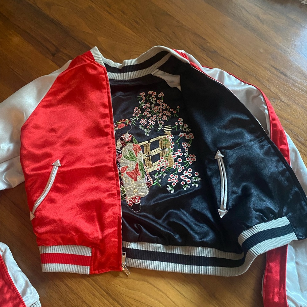 Venice Beach satin, reversible racing jacket